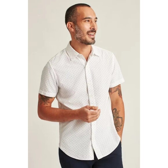 BONOBOS Riviera Short Sleeve Men's Shirt Buttondown Print Standard Fit XL 283216 - Picture 3 of 6